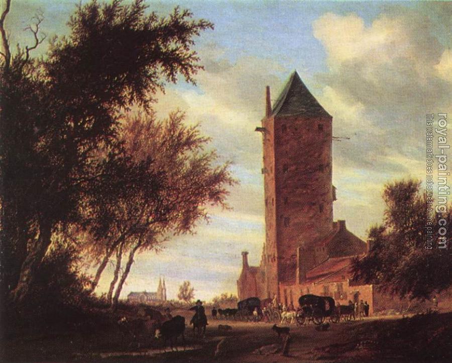 Salomon Van Ruysdael : Tower at the Road Salomon Van Ruysdael : Tower at the Road